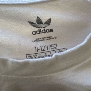 Adidas White Tee with Black Logo
